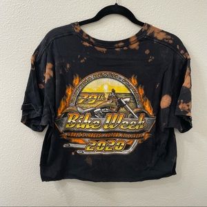 Bike week 2020 tie dye cropped shirt black large